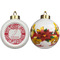 Swirl Ceramic Christmas Ornament - Poinsettias (APPROVAL)