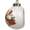 Swirl Ceramic Christmas Ornament - Poinsettias (Side View)