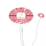 Swirl 7" Oval Plastic Stir Sticks - Clear (Personalized)