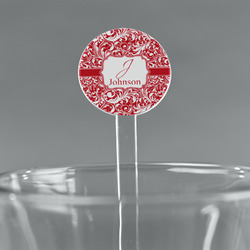 Swirl 7" Round Plastic Stir Sticks - Clear (Personalized)