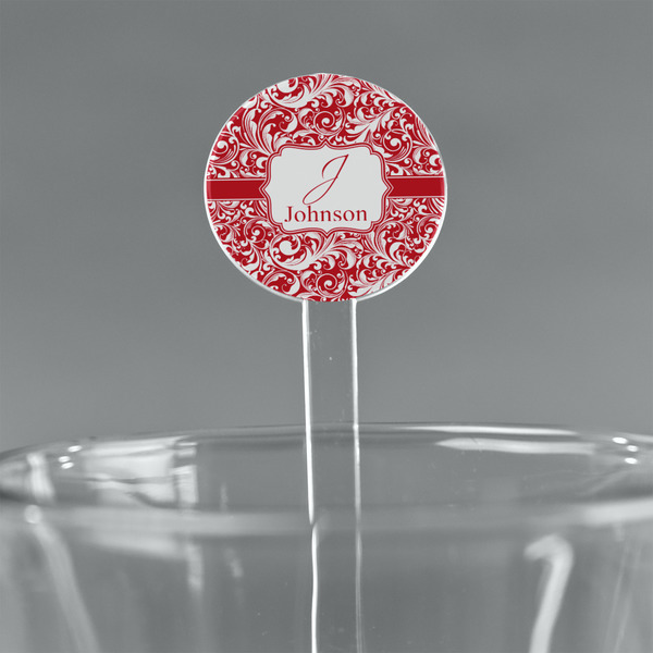 Custom Swirl 7" Round Plastic Stir Sticks - Clear (Personalized)