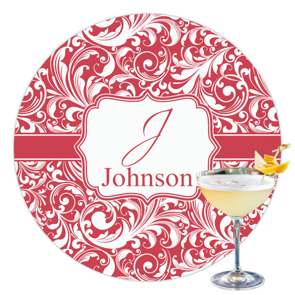 Custom Swirl Printed Drink Topper - 3.5" (Personalized)