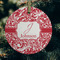 Swirl Frosted Glass Ornament - Round (Lifestyle)