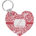 Swirl Heart Plastic Keychain w/ Name and Initial