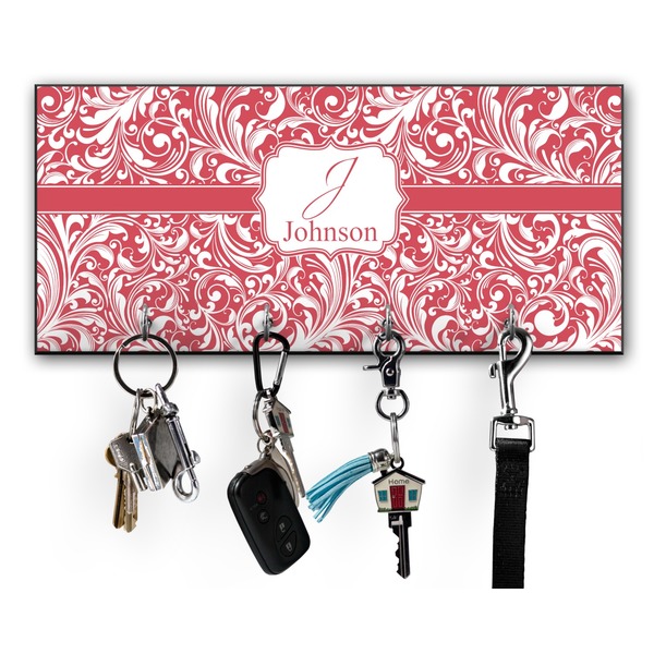 Custom Swirl Key Hanger w/ 4 Hooks w/ Name and Initial