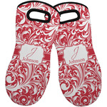 Swirl Neoprene Oven Mitts - Set of 2 w/ Name and Initial