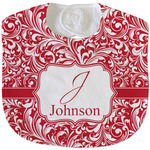 Swirl Velour Baby Bib w/ Name and Initial