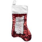 Swirl Reversible Sequin Stocking - Red (Personalized)