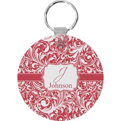 Swirl Round Plastic Keychain (Personalized)