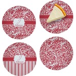 Swirl Set of 4 Glass Appetizer / Dessert Plate 8" (Personalized)