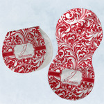 Swirl Burp Pads - Velour - Set of 2 w/ Name and Initial