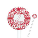 Swirl 5.5" Round Plastic Stir Sticks - White - Double Sided (Personalized)