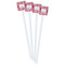 Swirl White Plastic Stir Stick - Single Sided - Square - Front