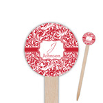 Swirl 6" Round Wooden Food Picks - Single Sided (Personalized)