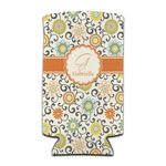 Swirls & Floral Can Cooler (tall 12 oz) (Personalized)