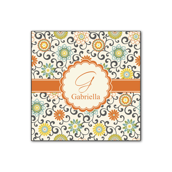 Custom Swirls & Floral Wood Print - 12x12 (Personalized)