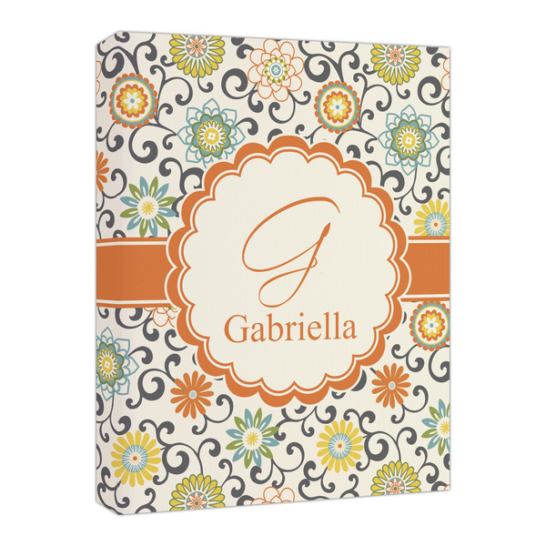 Custom Swirls & Floral Canvas Print - 16x20 (Personalized)