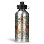 Swirls & Floral Water Bottles - 20 oz - Aluminum (Personalized)