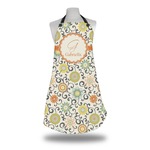 Swirls & Floral Apron w/ Name and Initial