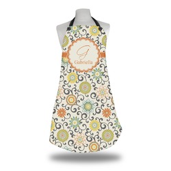 Swirls & Floral Apron w/ Name and Initial