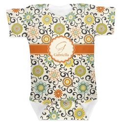 Swirls & Floral Baby Bodysuit 3-6 (Personalized)