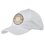 Swirls & Floral Baseball Cap - White (Personalized)