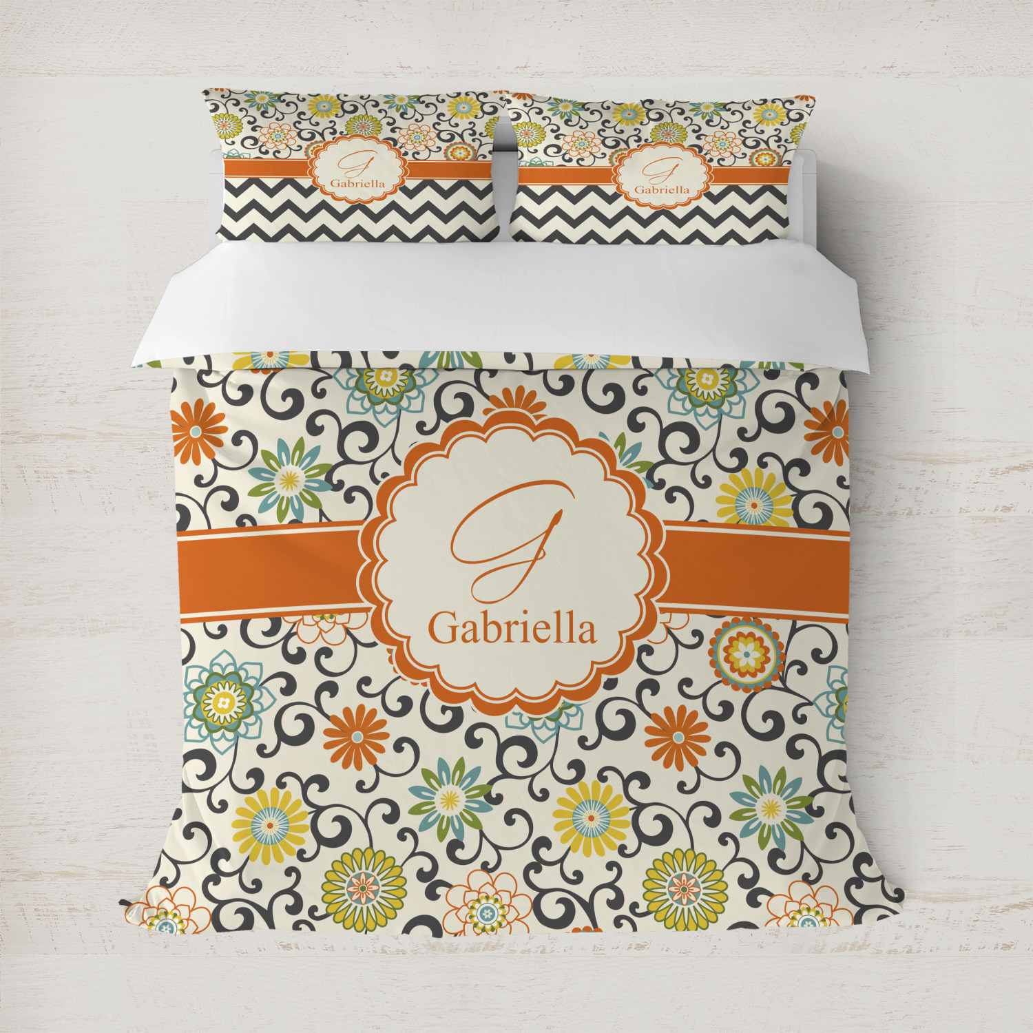 Flowers Duvet top cover Personalized