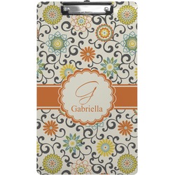 Swirls & Floral Clipboard (Legal Size) (Personalized)