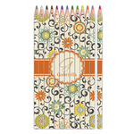 Swirls & Floral Colored Pencils (Personalized)