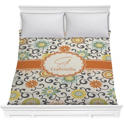 Swirls & Floral Comforter - Full / Queen (Personalized)