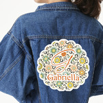 Swirls & Floral Twill Iron On Patch - Custom Shape - 3XL - Set of 4 (Personalized)