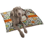 Swirls & Floral Dog Bed - Large w/ Name and Initial