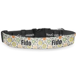 Swirls & Floral Deluxe Dog Collar - Toy (6" to 8.5") (Personalized)