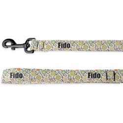 Swirls & Floral Deluxe Dog Leash - 4 ft (Personalized)