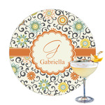 Swirls & Floral Printed Drink Topper - 3.25" (Personalized)