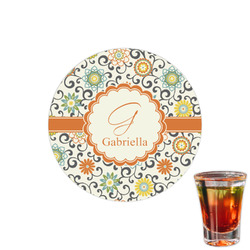 Swirls & Floral Printed Drink Topper - 1.5" (Personalized)