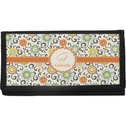 Swirls & Floral Canvas Checkbook Cover (Personalized)