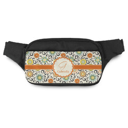 Swirls & Floral Fanny Pack - Modern Style (Personalized)