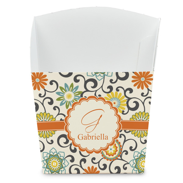 Custom Swirls & Floral French Fry Favor Boxes (Personalized)