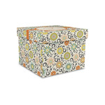 Swirls & Floral Gift Box with Lid - Canvas Wrapped - Small (Personalized)