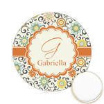 Swirls & Floral Printed Cookie Topper - 2.15" (Personalized)