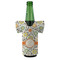 Swirls & Floral Jersey Bottle Cooler - Set of 4 - FRONT (on bottle)