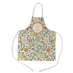 Swirls & Floral Kid's Apron w/ Name and Initial