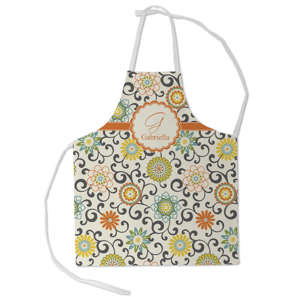 Custom Swirls & Floral Kid's Apron - Small (Personalized)