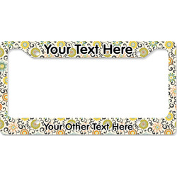 Swirls & Floral License Plate Frame - Style B (Personalized)