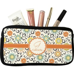 Swirls & Floral Makeup / Cosmetic Bag (Personalized)