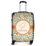 Swirls & Floral Suitcase - 24" Medium - Checked (Personalized)