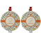 Swirls & Floral Metal Ball Ornament - Front and Back