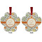 Swirls & Floral Metal Paw Ornament - Front and Back