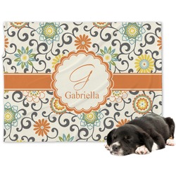 Swirls & Floral Dog Blanket - Regular (Personalized)